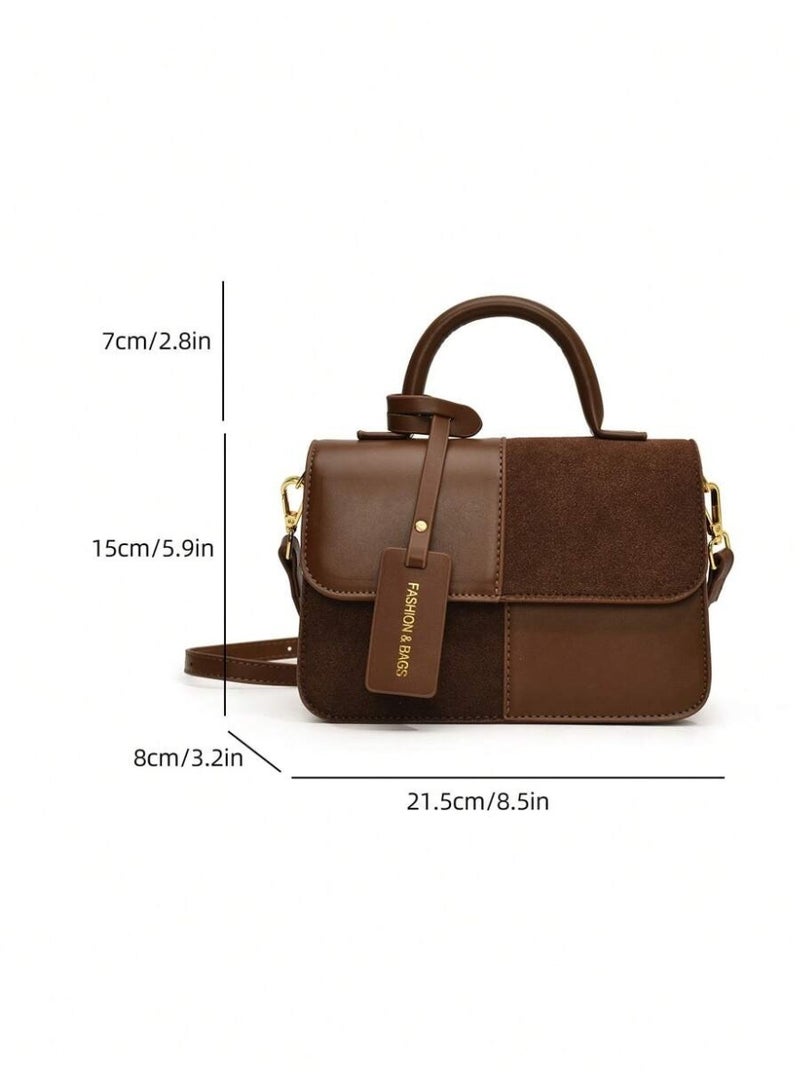 Women’s Vintage Brown Handbag – Classic Top Handle & Crossbody Bag with Structured Design - Image 4